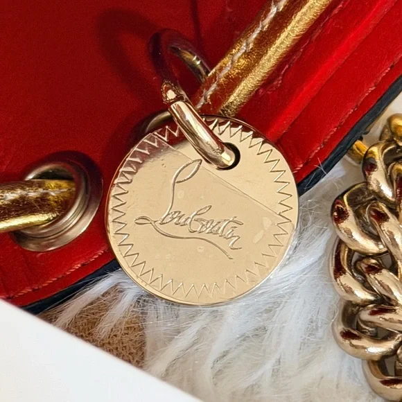 Christian Louboutin Gold Mini Bucket Bag with Chain crossbody - Picture 12 of 12